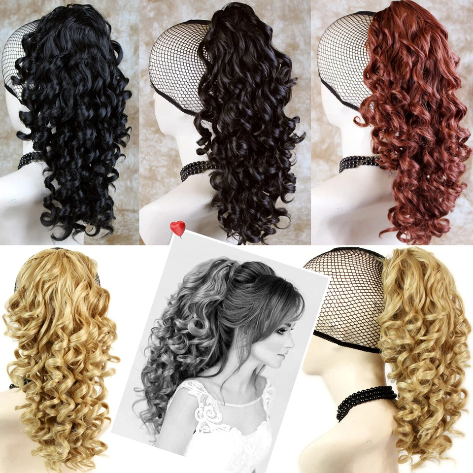 Spiral Curly Hair Piece Blonde,Black,Brown,Red Ponytail Irish Dance Extension
