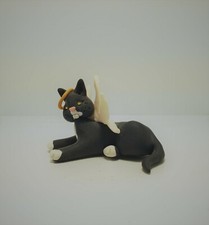 BLACK and WHITE CAT Angel Christmas Ornament PET MEMORIAL Hand Made