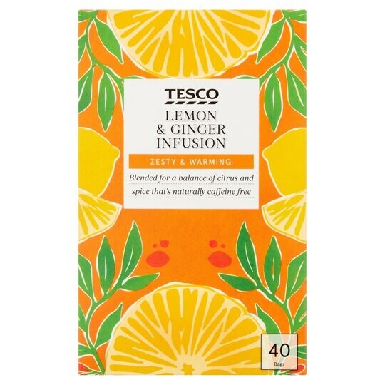 Tesco Lemon Ginger 40S 80G UK