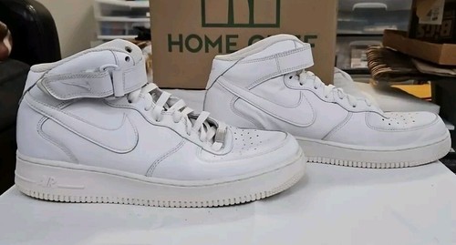 Nike Air Force 1 '07 Mid Hombres Talla 10.5 Blanco Zapatos Atléticos Tenis CW2289-111 - Imagen 2 de 16