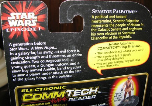 Star Wars Episodio 1 SENADOR PALPATINE con cámara del Senado Droid CommTech 1998 Figura - Imagen 8 de 9