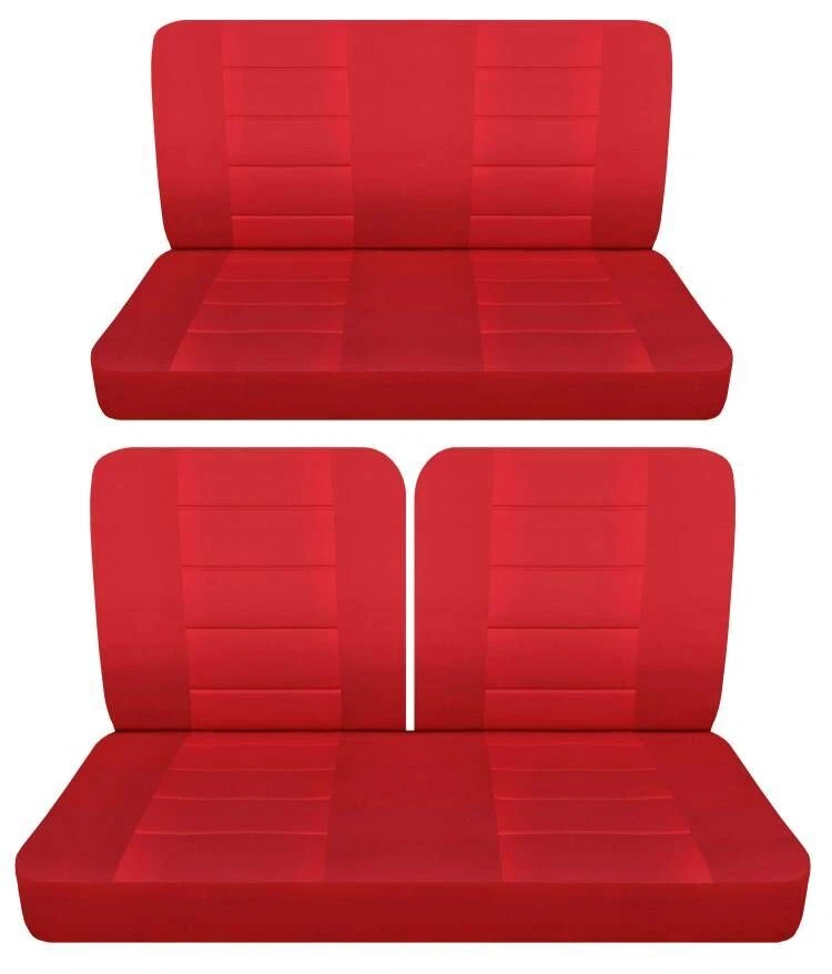 Fundas de diseño para Ford Falcon fundas de asiento delanteras y traseras rojo sólido Foto 2 de 2