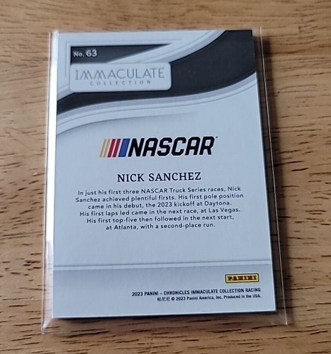 2023 Panini Chronicles Immaculate Holo Gold #63 Nick SanchezSN 26/27 - Picture 2 of 2