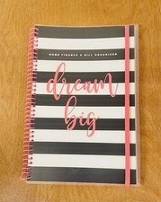 Home Finance Bill Organizer w/ Pockets Monthly Budget Planner Multi Blue Stripes