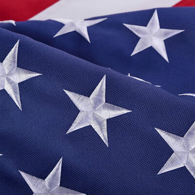 American Flag 5x8 ft Outdoor US Flag UV Protected Embroidered Stars Sewn Stripes