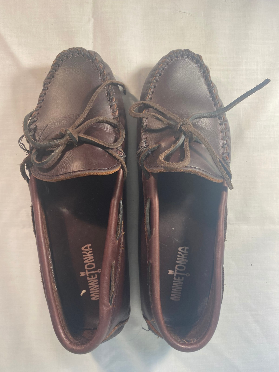 Minnetonka Classic Driver Moccasin Shoes Women's Brown