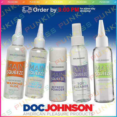 Main Squeeze Water Based Sex Lube Personal Lubricant Long Lasting-Choose Type!