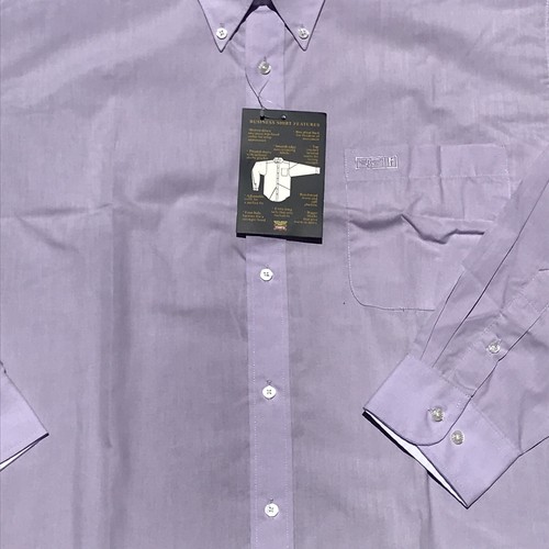 Rivers Mens Dress Shirt Top Sz 2XL 43 Neck Purple L/S Polyester Cotton Button - Picture 9 of 12