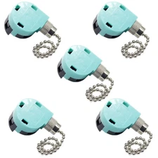 ZING EAR Pull Chain Ceiling Fan Switch 4 Wire 3 Speed ZE-268S6 (Silver) 5PCS