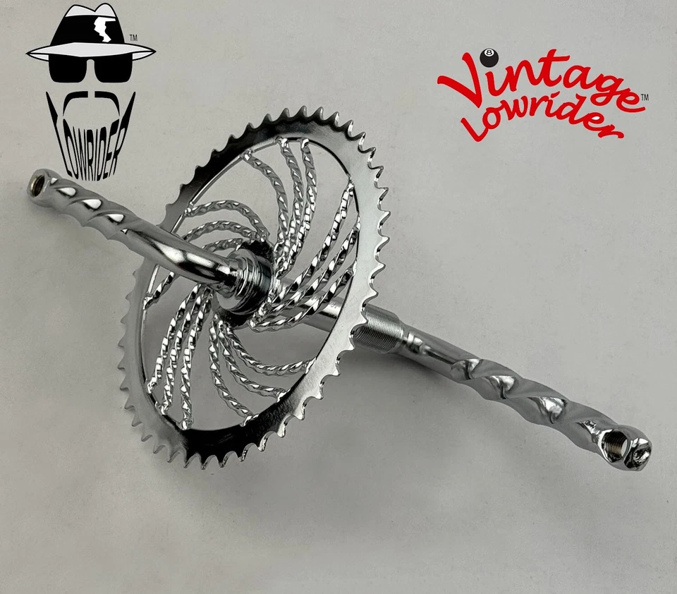 VINTAGE LOWRIDER TWISTED 5 1/2" CRANK & TWISTED 44T SPROCKET CRUISER BICYCLES. - Image 3 of 3