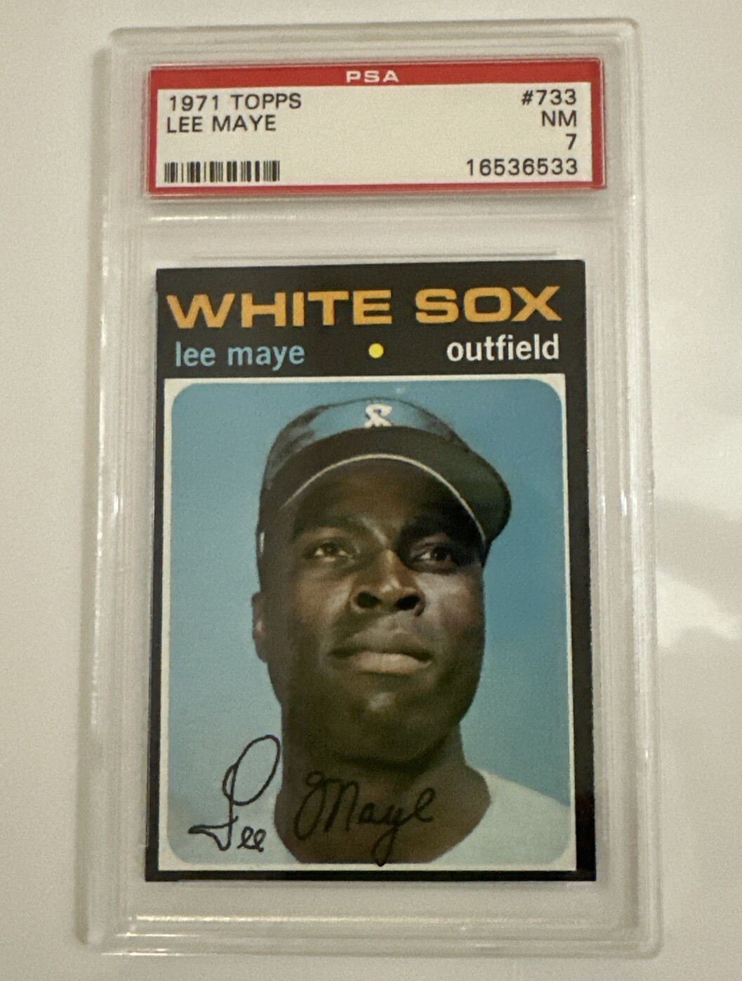 1971 Topps #733 Lee Maye White Sox SHORT-PRINT PSA 7 - NM