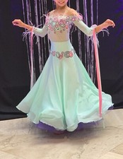 Standard Ballroom Competition Dance Dress for girls 12-13 years junior 1
