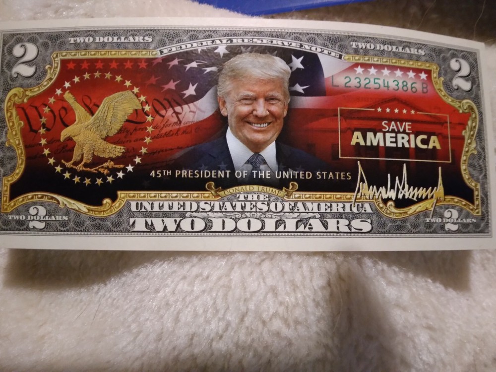 Donald Trump Save America 2 dollar bill