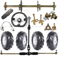 Go Kart ATV 32"Live Rear Axle Kit Tire Sprocket Brake Assembly Sprocket Hub Disc