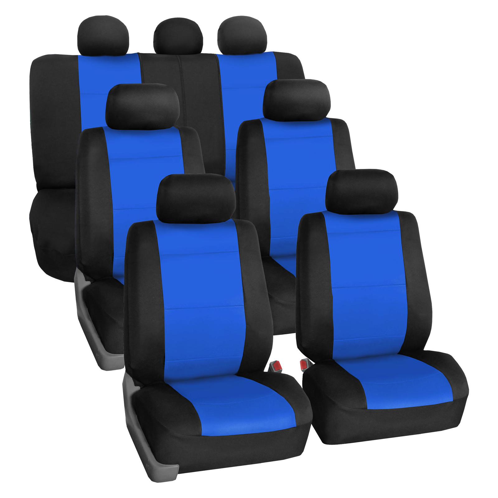 Neoprene 3 Row Car Seat Covers for SUV VAN TRUCK 7 Seater Blue