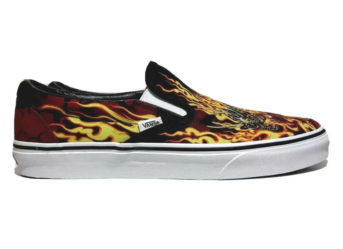 Vans UA Slip On Samurai Rising Mens Size 10 Black Flames  display picture 2