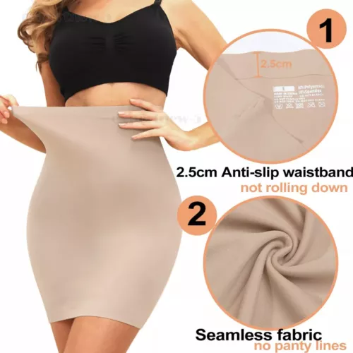 Women Shaping Half Slips Body Shaper Under Skirt Tummy Control Slimming Slip - Bild 6 von 23