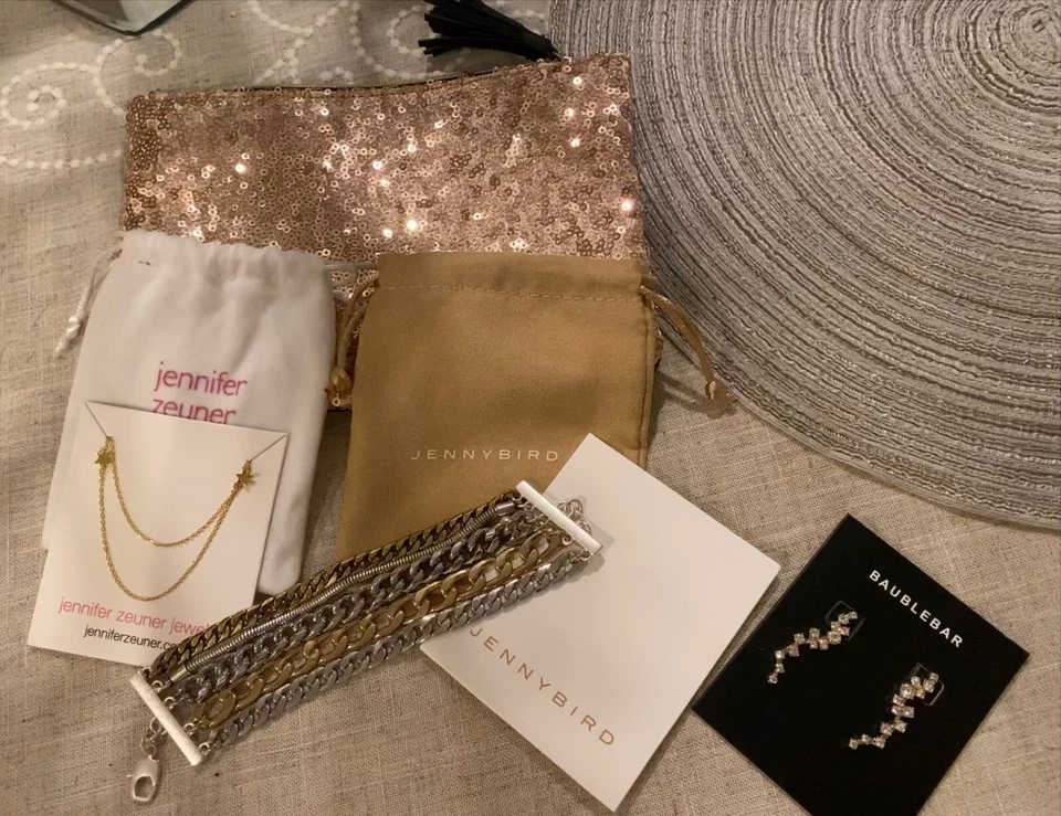 Jenny BIRD 镀金、银色和铂金奥斯汀 CUFF 手镯 8 英寸 + 更多物品 — 第 2/4 张图片