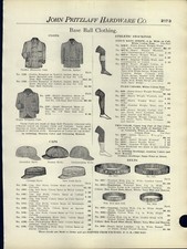 1916 PAPER AD Vintage Baseball Coats Caps Hats Belts Shoes 