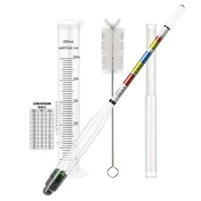 Hydrometer And Test Jar For Wine Beer And Kombucha Including 250ml Plastic Cylin