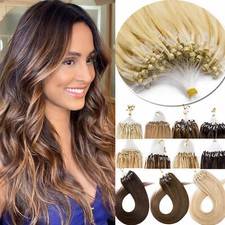 Micro Link Loop Hair Extensions Micro Ring Brazilian Human Hair Highlight Blonde