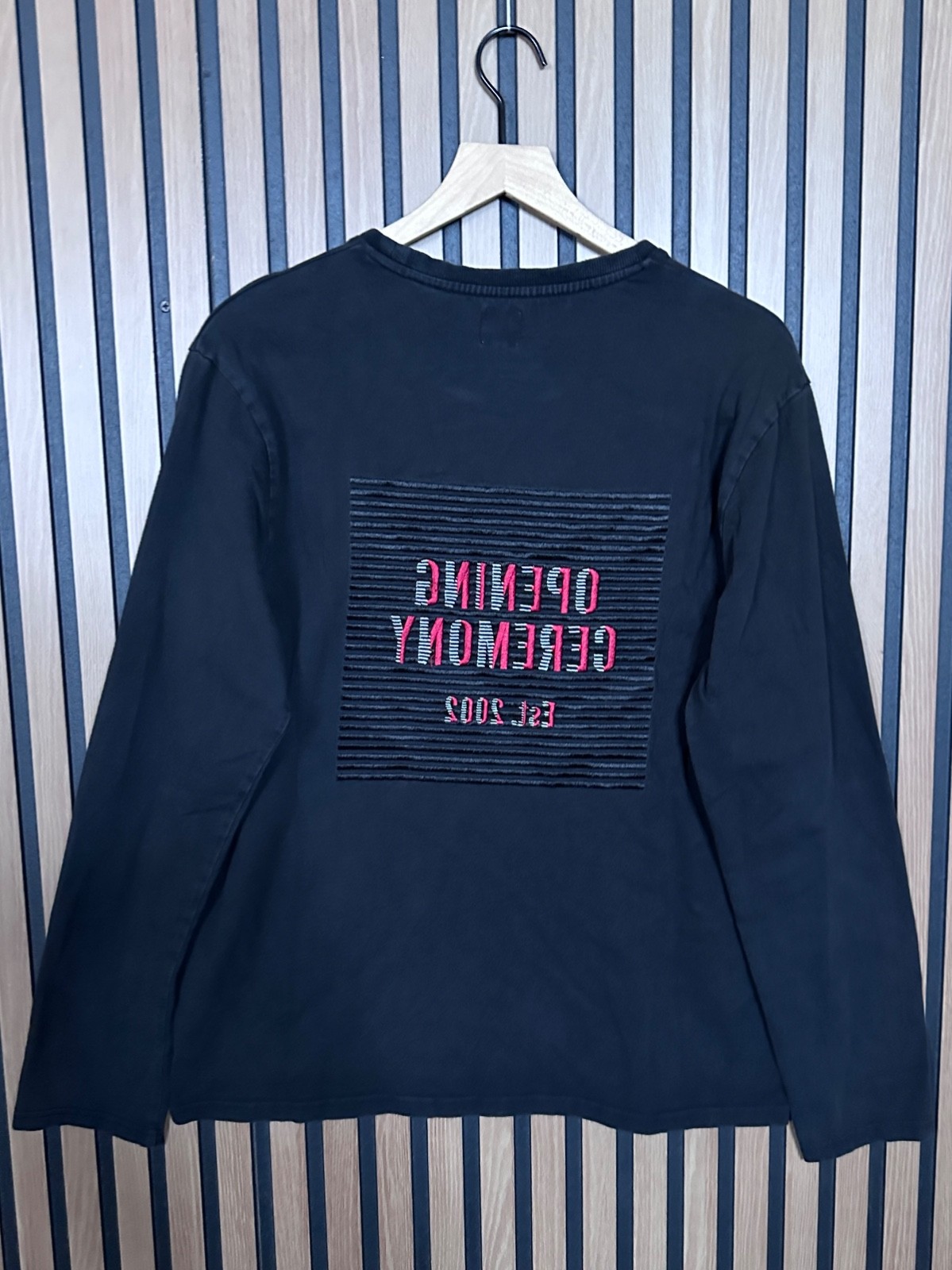 Opening Ceremony Sweatshirt Large Womens Black Fleece Pullover Graphic Sweater image 3