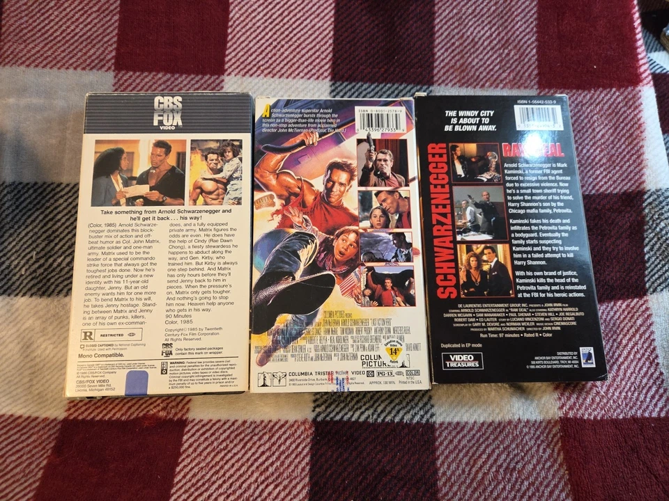 3 Vhs Lot Schwarzenegger- Raw Deal, Commando(cbs Fox), Last Action Hero, Free Sh - Image 2 of 4