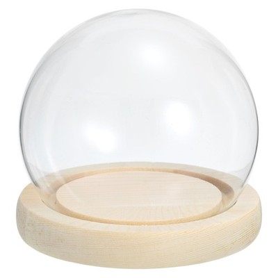 4'' Clear Cloche Glass Dome Glass Bell Jar Globe Display Case Tabletop