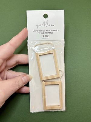 NOS Dollhouse Miniature 1:12 Unfinished Wood Picture Frames 2 Pcs DIY Park Lane