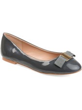 JOURNEE COLLECTION Womens Black Metal Kim Almond Toe Slip On Flats Shoes 10 M