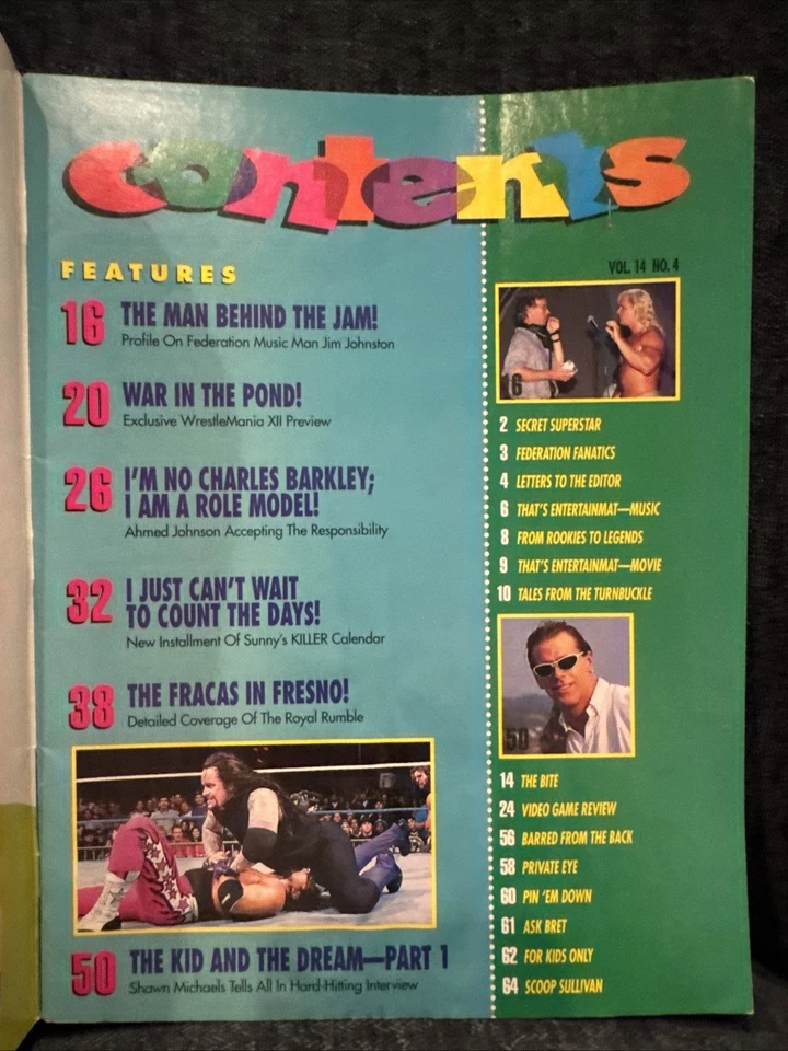 WWF Magazine April 1996 Shawn Michaels Cover Card Sheet & Poster Intact FREESHIP - Image 3 of 4