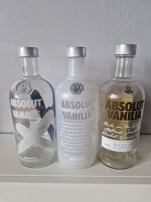 3 x Absolut Vanilia verschiedene 700ml Leerflaschen
