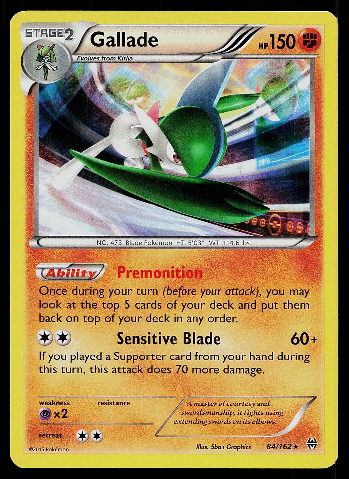 Pokemon Card BREAKthrough Gallade 84/162 Rare Holo