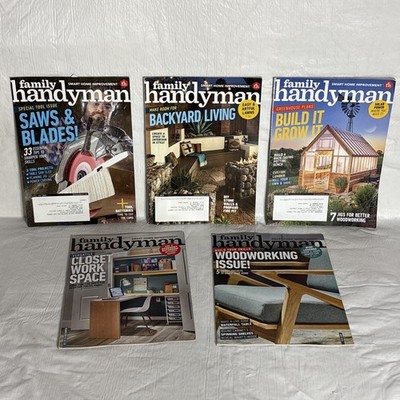 Lot Of 5 Magazines-FAMILY HANDYMAN-2022 Greenhouse Plans, Closet,Backyard + More