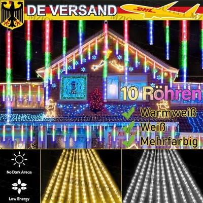 3600 LED Meteorschauer Lichterkette Lichterregen Eiszapfen Schneefall Außen Deko