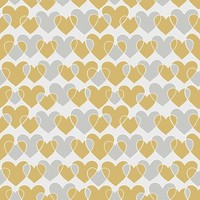 20 Servietten Endless Hearts - Kleine Herzen Silber & Gold 33X33Cm