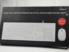 Macally 104 Key full-size USB keyboard Optical Mouse Combo For Mac PC