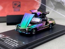 EY DCM 1:64 Plating 300sl Gullwing Classic Sports Model Diecast Display Car 