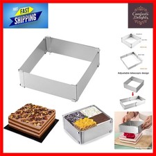 Adjustable Stainless Steel Baking Frame Mousse Ring Dessert Pastry Cake Tin 2...