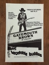GATEMOUTH BROWN May 1980 poster So Bend Indiana concert 11x17" Vegetable Buddies