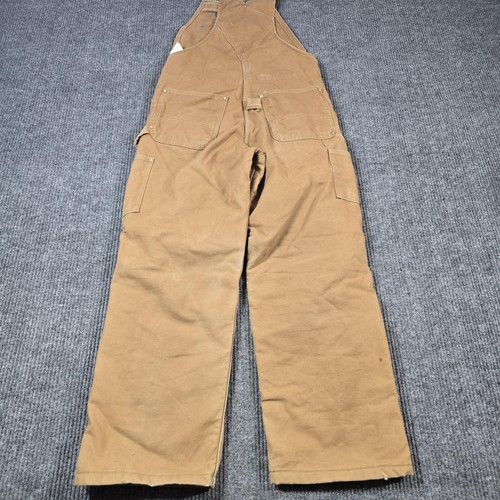 Carhartt Overalls Mens 34x30 Brown Quilted Double Knee Duck Workwear R02BRN USA - Picture 8 of 16