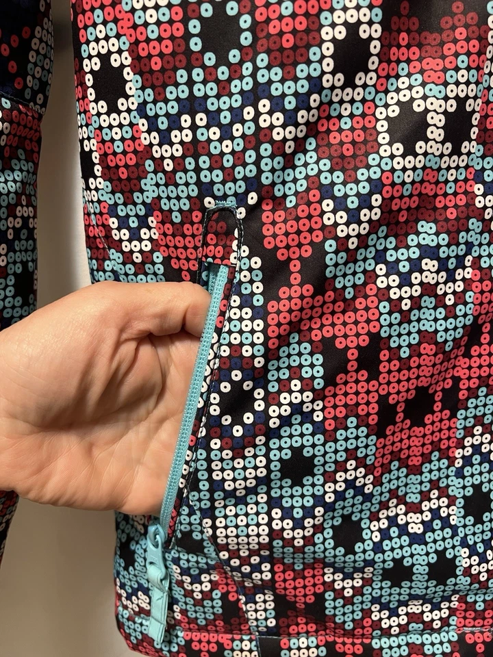 Jaqueta de esqui ROXY meninas American Pie Parka acabamento de pele sintética com capuz zíper 14 XL - Imagem 3 de 4