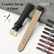 Genuine Leather Watch Strap Smooth Grain Quick Release Band 18mm 20mm 22mm UK