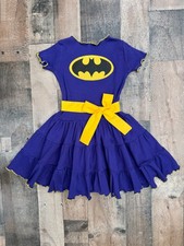 Batgirl Purple Yellow Halloween Costume Twirl Dress