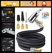 33 Tire Inflator Extension Hose 7-pack With Presta Valve Ball Pump Needle Kit 33 Tire Inflator Extension Hose 7-pack With Presta Valve Ball Pump Needle Kit