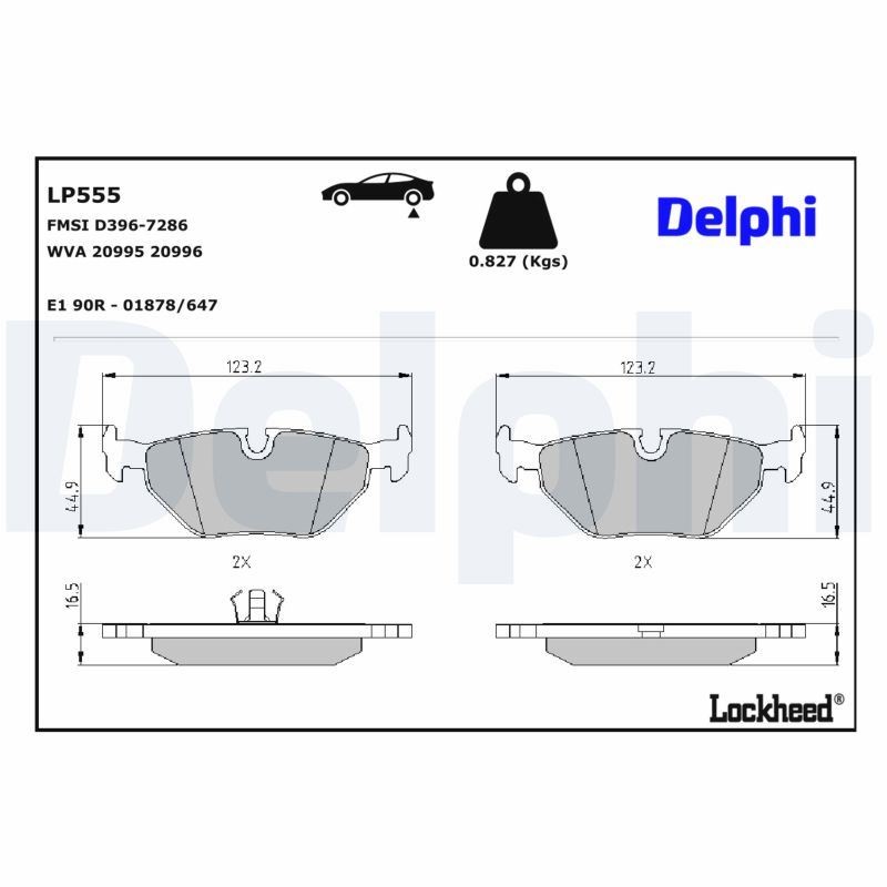 Für DELPHI LP555 Brake Pad Set, Disc Brake - Bild 9