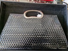 Vintage Textured Clutch With Metal Handle