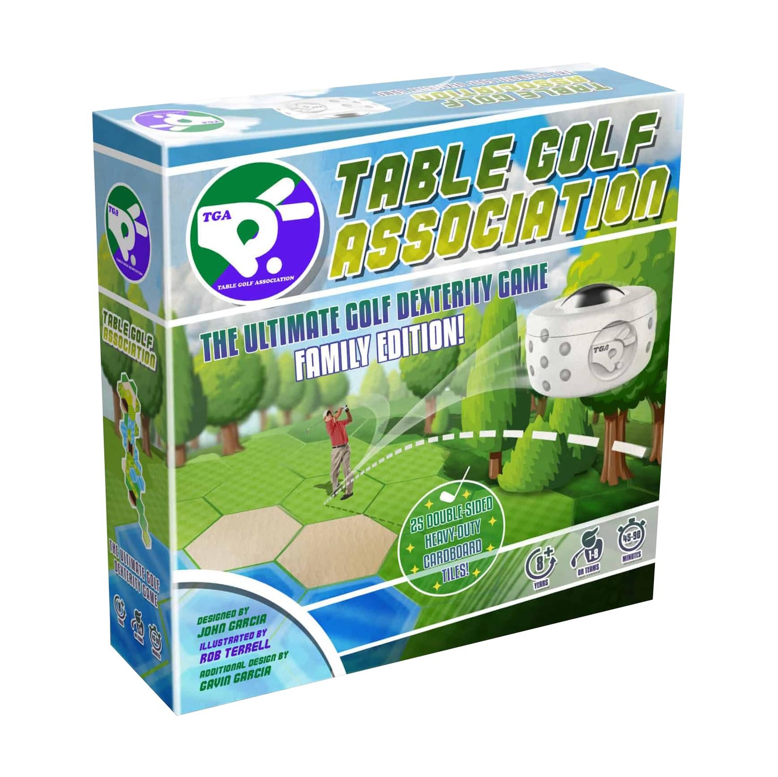 Ассоциация настольного гольфа - Семейное издание - Настольная игра на ловкость TGA для игроков в гольф.