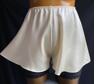 M&S Vintage St Michael French Slips/Shorts gelb Slippery Satin, UK 14