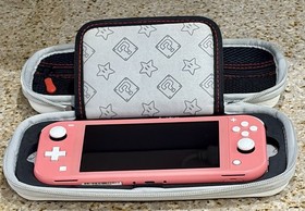 Coral/Pink Nintendo Switch Lite 32GB Console w/ Charger & Case